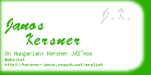 janos kersner business card